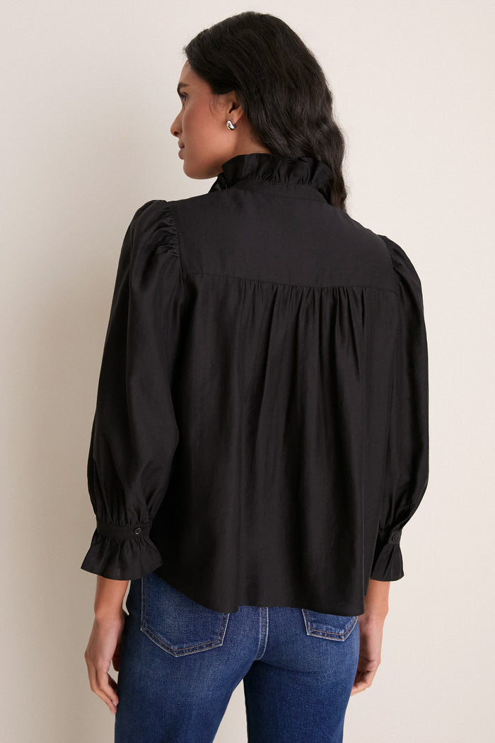 Black Ruffle Hannah Blouse