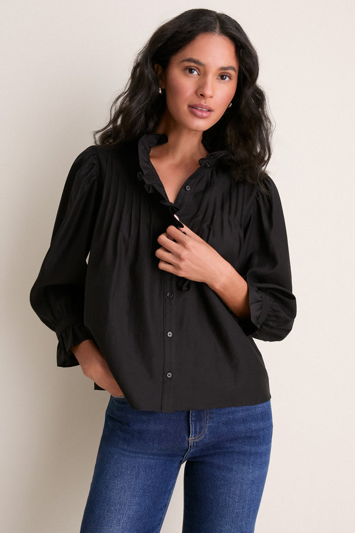 Black Ruffle Hannah Blouse