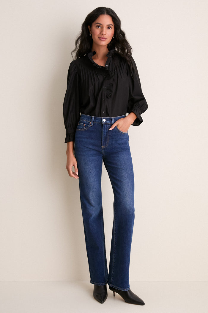 Black Ruffle Hannah Blouse