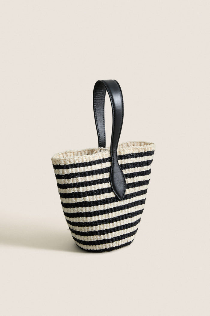 Black Sisal Single Handle Basket