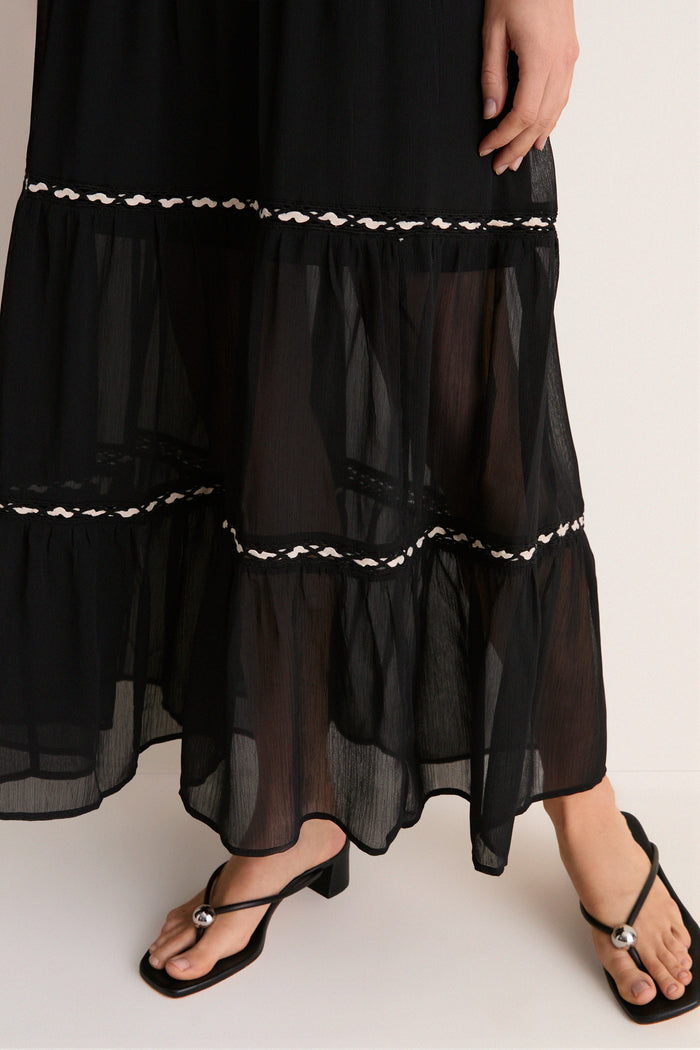 Black Smocked Ric Rac Sabina Dress