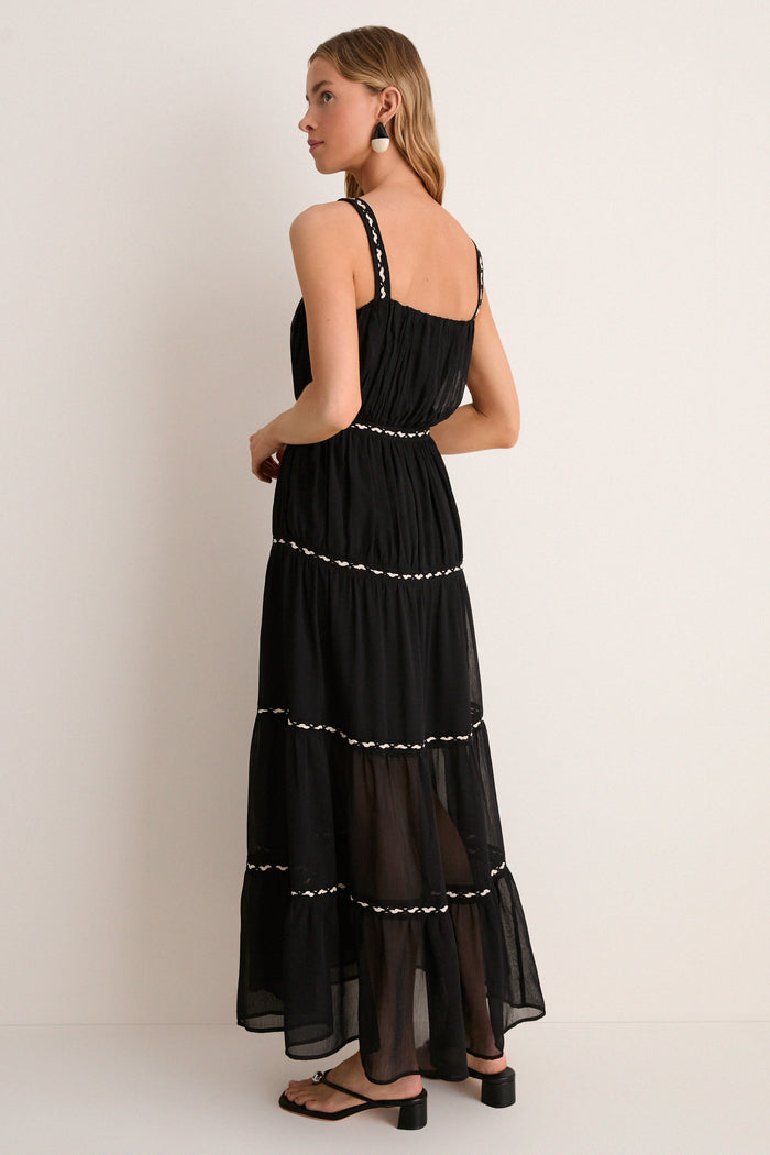 Black Smocked Ric Rac Sabina Dress