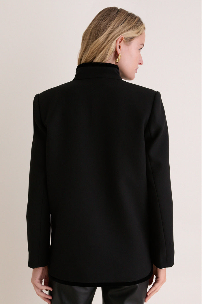 Black Velvet Trim Dalton Jacket