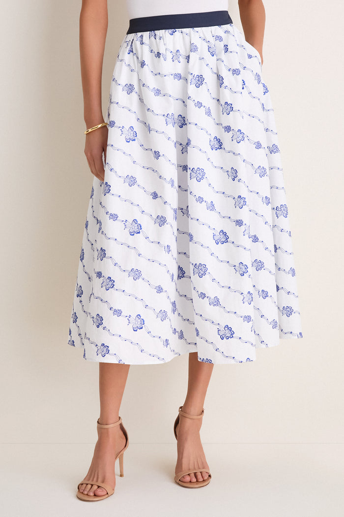 Blue and White Easy Does It Skirt