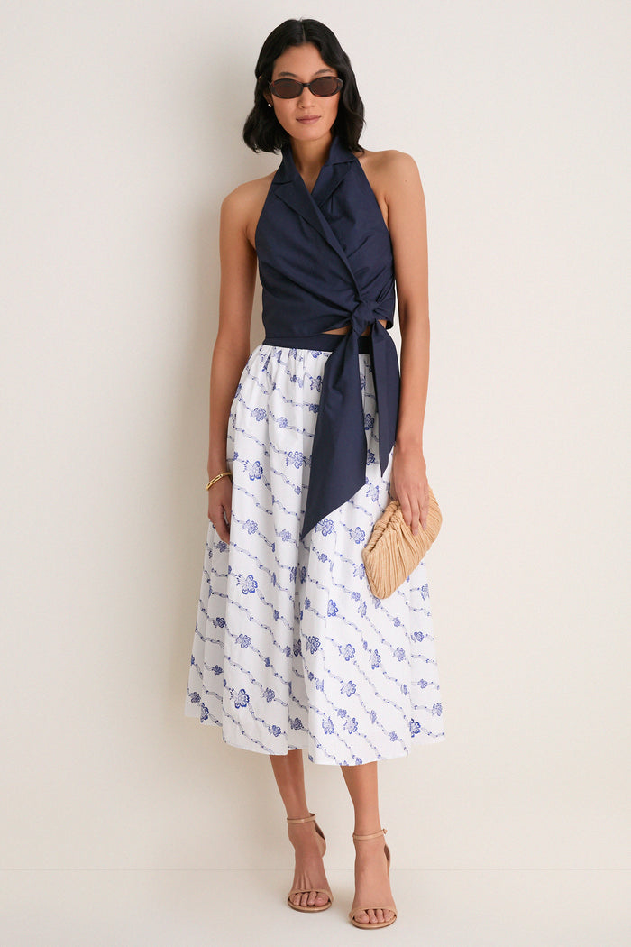 Blue and White Easy Does It Skirt