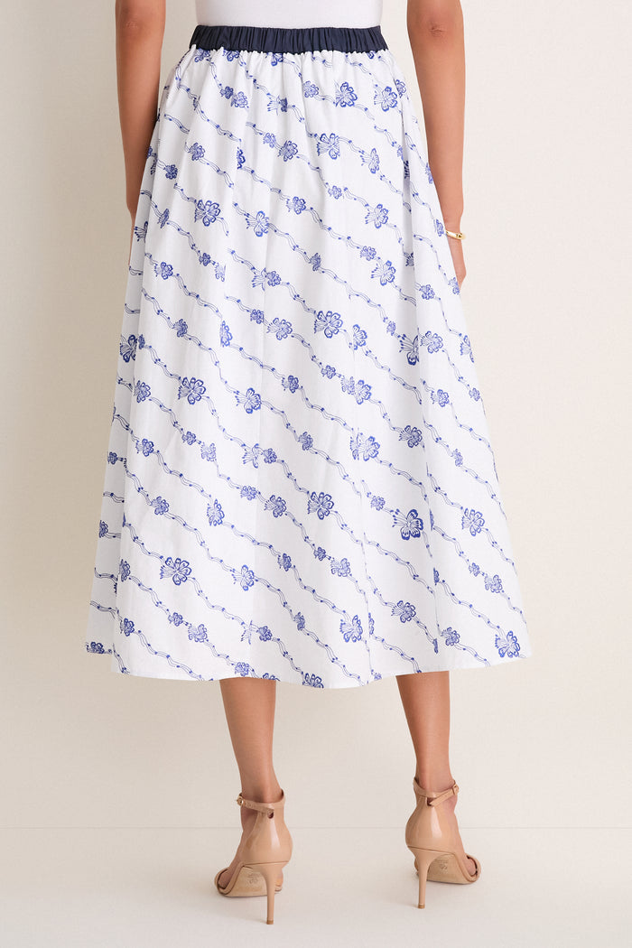 Blue and White Easy Does It Skirt