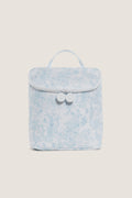 Blue Bunny Toile Take Away Insulated Lunch Bag, a classic, effortless accessory with a fun design, featuring embossed zippers and a handy carry-handle, embodying high-end practicality.
