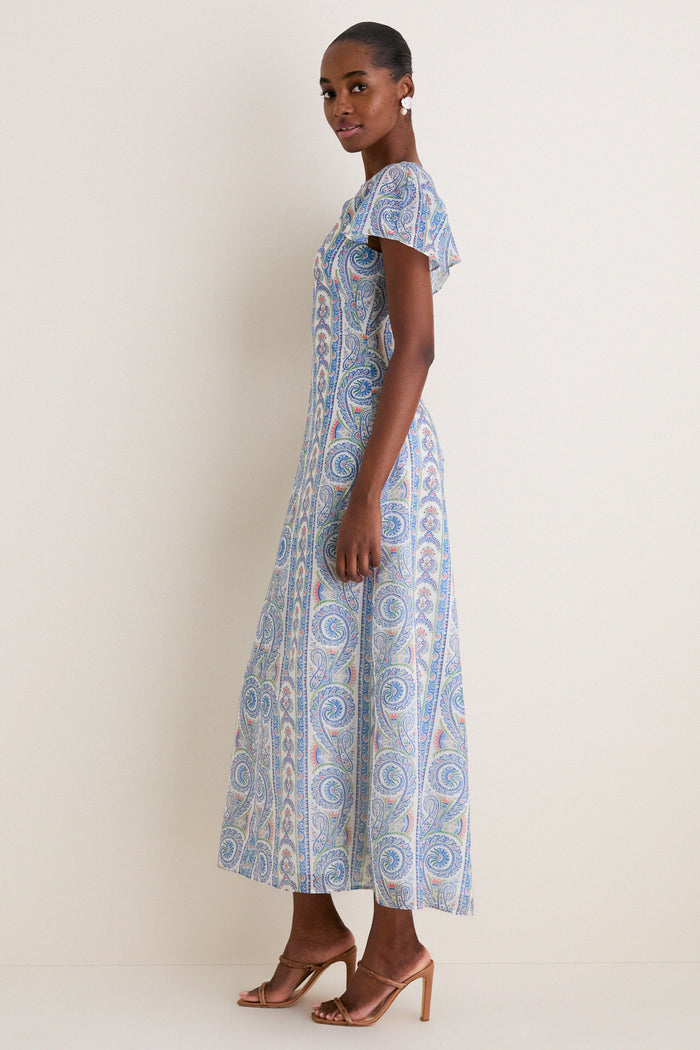Blue Corsica Paisley Davina Dress