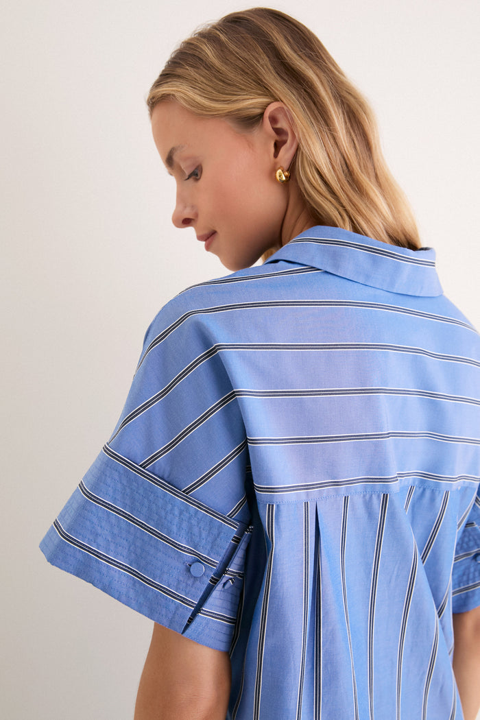 Blue Indigo Stripe Reina Dress