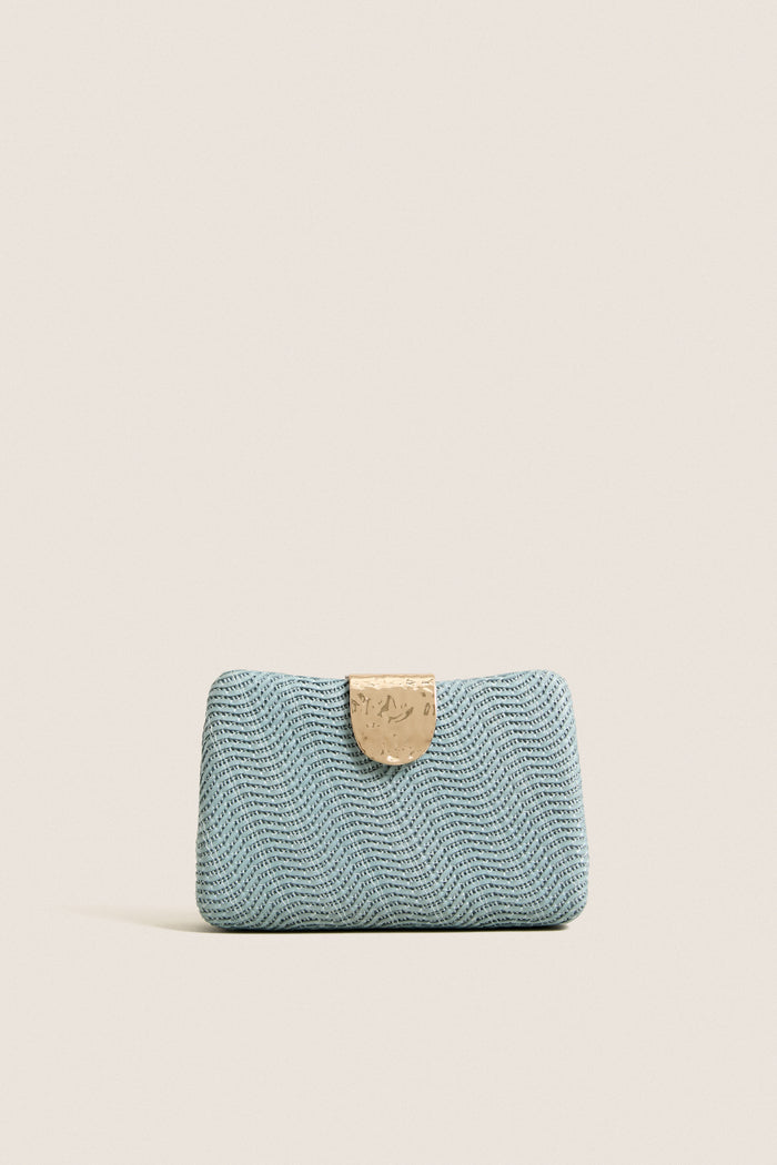 Blue Lindy Woven Clutch