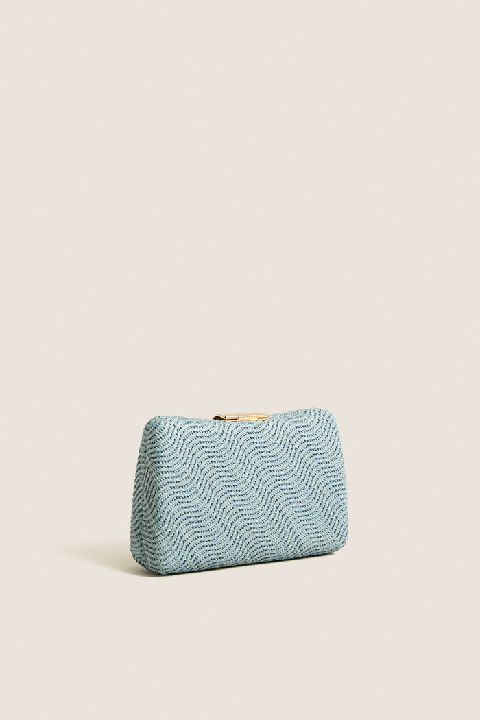 Blue Lindy Woven Clutch