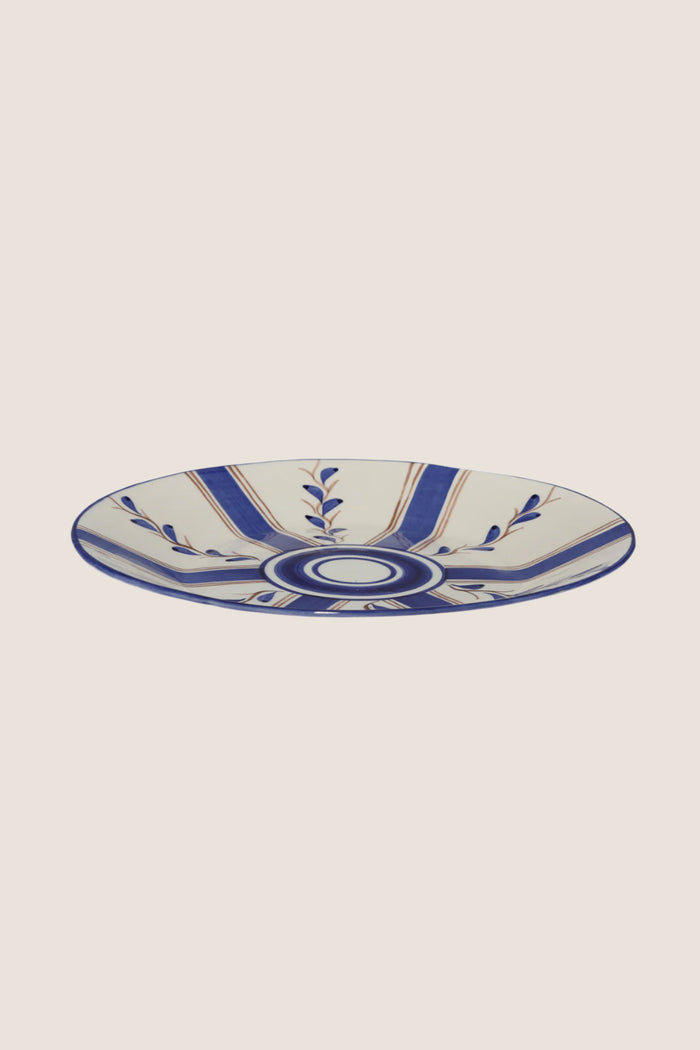 Blue Stripe Dessert Plate