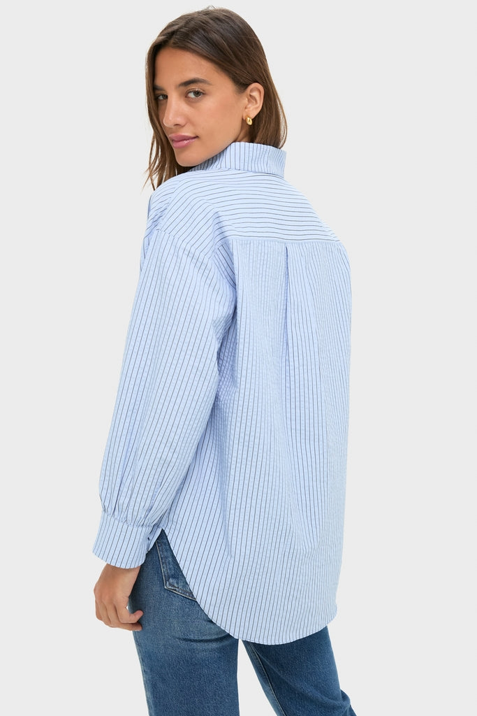 Blue Stripe Seersucker Cove Popover