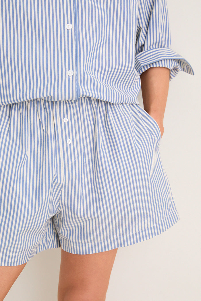 Blue Stripe Seersucker Raven Short