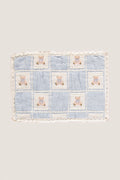 Blue Teddy Patchwork Teddy Blanket