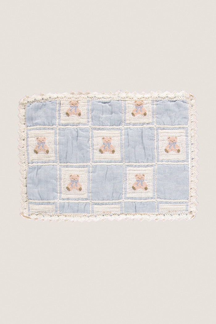 Blue Teddy Patchwork Teddy Blanket