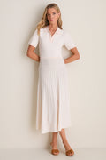 Blush and Ivory Knit Maude Polo Dress