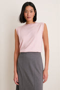 Blush Cashmere Silk Sleeveless Ava Shell
