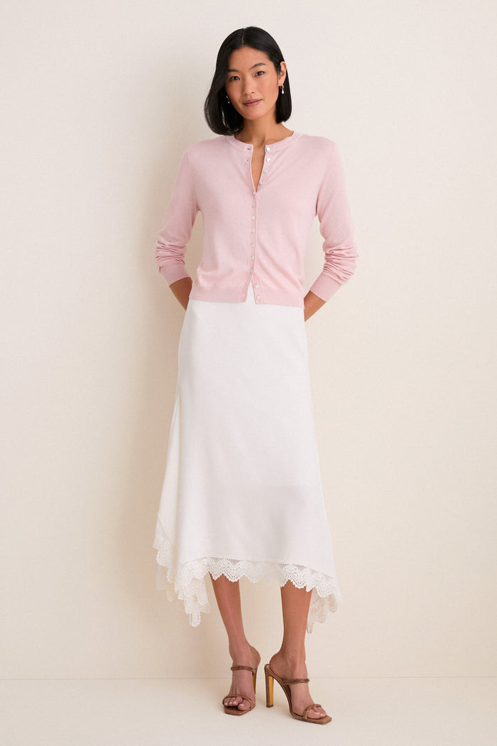 Blush Cashmere Silk Spencer Cardigan
