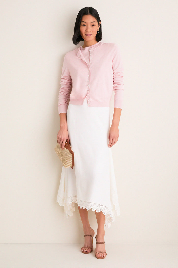 Blush Cashmere Silk Spencer Cardigan