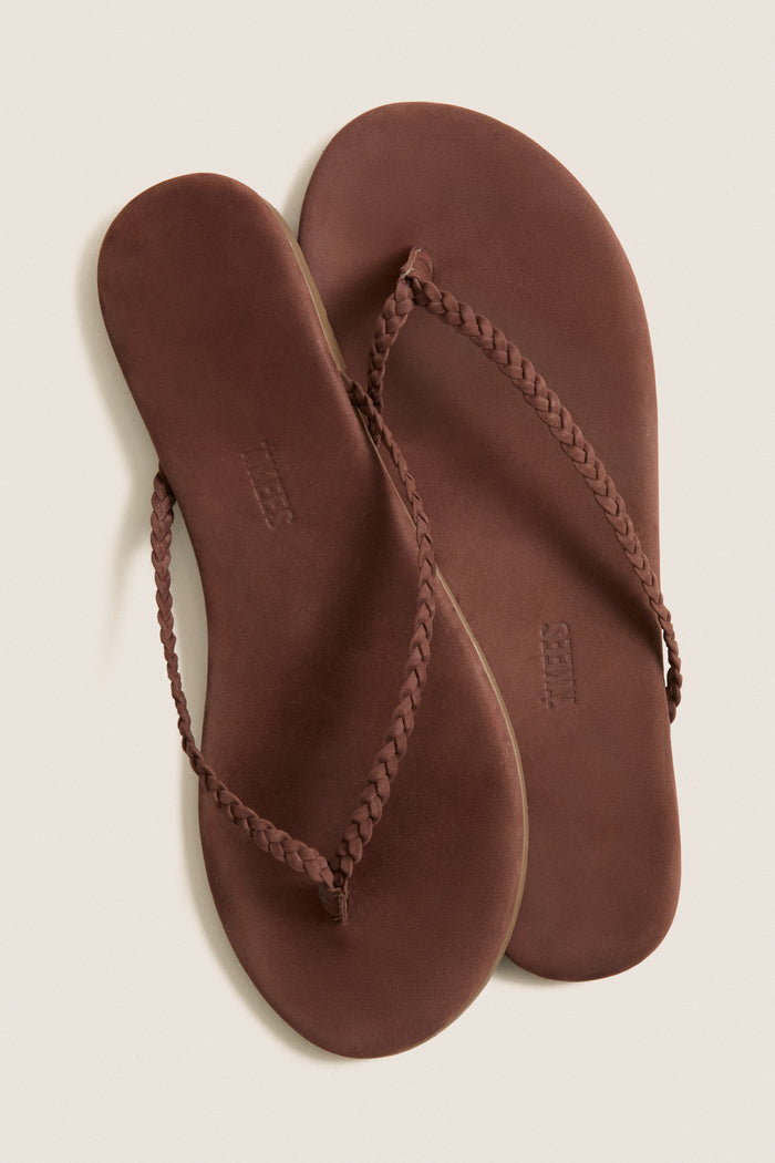 Bourbon Lily Braid Suede Flip Flops