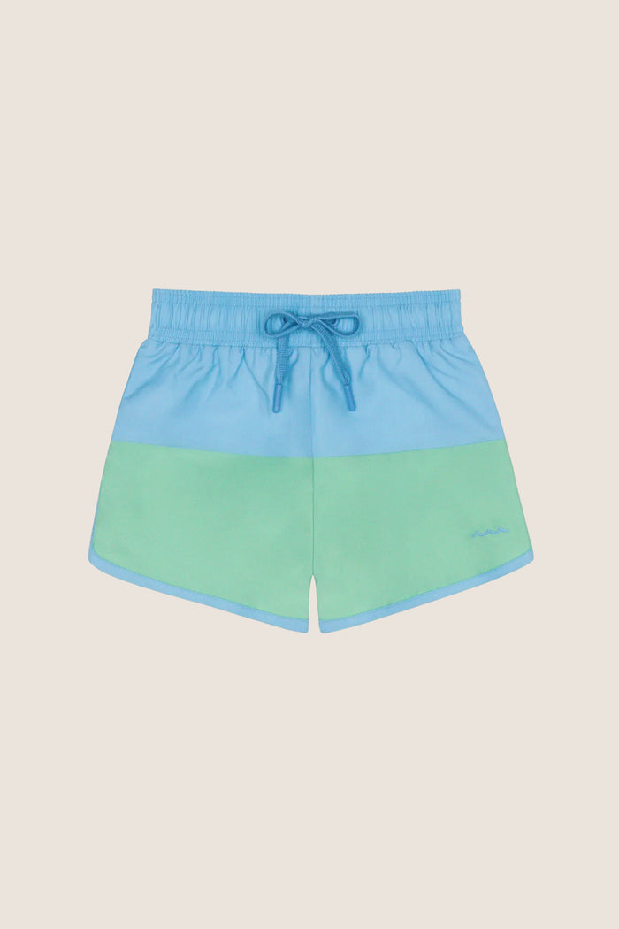 Boys Blue and Green Colorblock Boardie