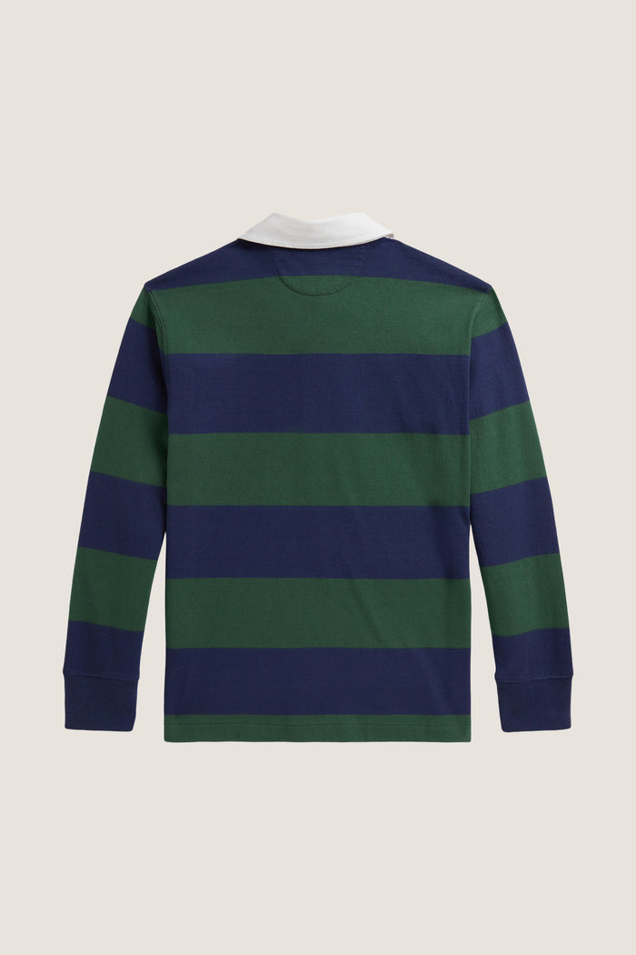 Boys Long-Sleeve Cotton Jersey Striped Rugby Polo