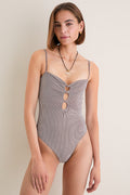 Brown and White Colette One Piece