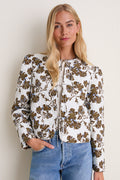 Brown & Blue Floral Skye Quilted Jacket