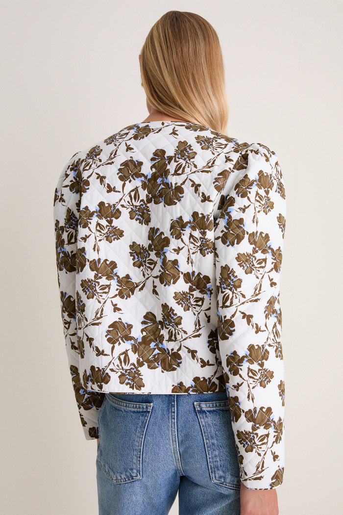 Brown & Blue Floral Skye Quilted Jacket