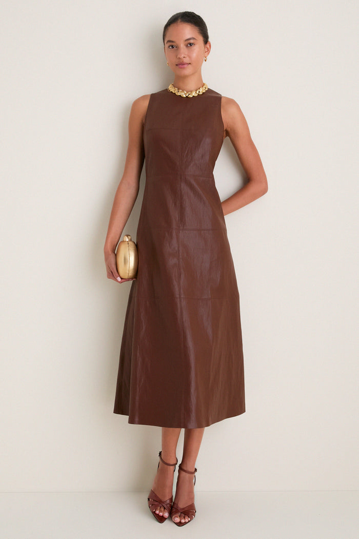 Brown Leather Manon Dress