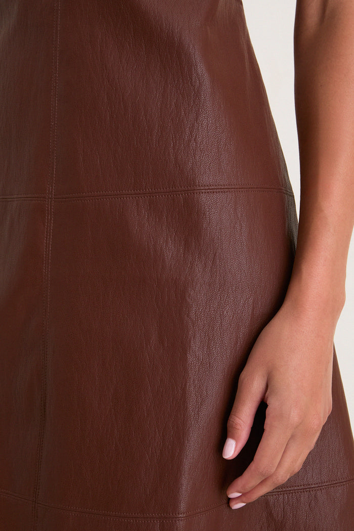 Brown Leather Manon Dress