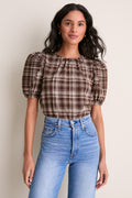 Brown Plaid Haven Blouse