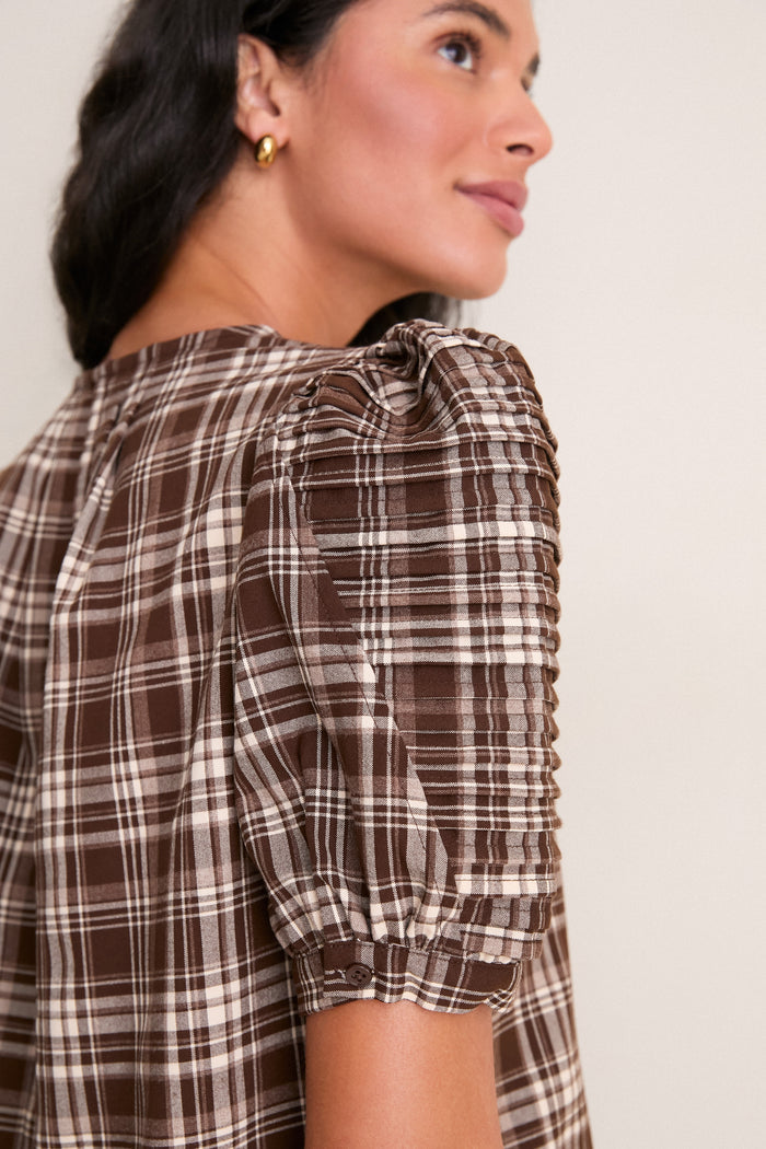 Brown Plaid Haven Blouse