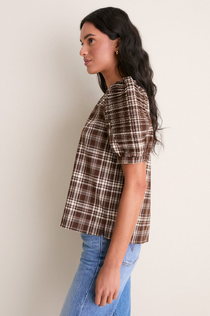 Brown Plaid Haven Blouse