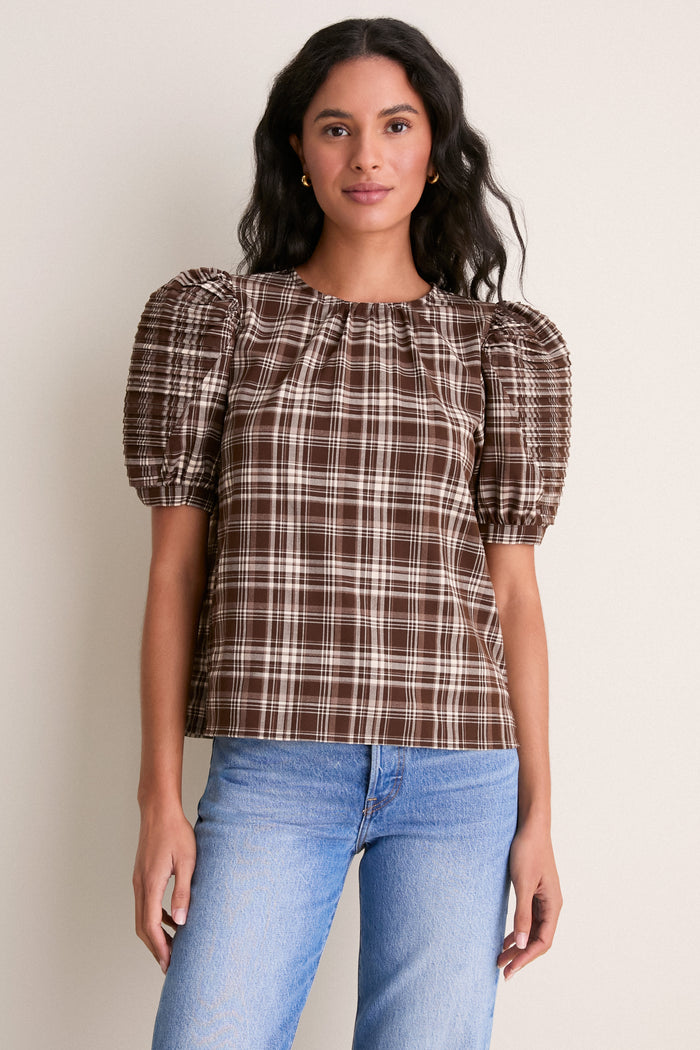 Brown Plaid Haven Blouse