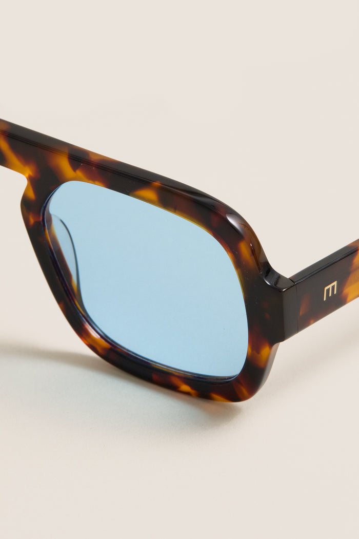Brown Tortoise Blue Lens Jane Sunglasses