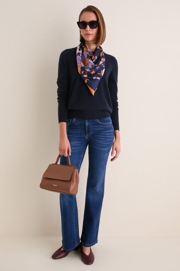 Brown Tortoise Dark Blue Lens Lori Sunglasses