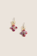 Burgundy and Yellow Glass Lita Earrings