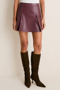 Burgundy Faux Leather Phillips Skirt