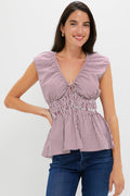 Burgundy Maia Stripe Hedda Top