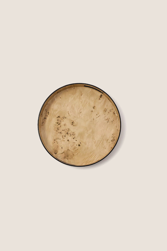 Burled Wood Pattern Round Tray (Set of 3) with a classic, handcrafted design and effortless style, perfect for showcasing collectibles in a high-end, fun home setting.