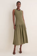 Burnt Olive Jersey Gramercy Dress