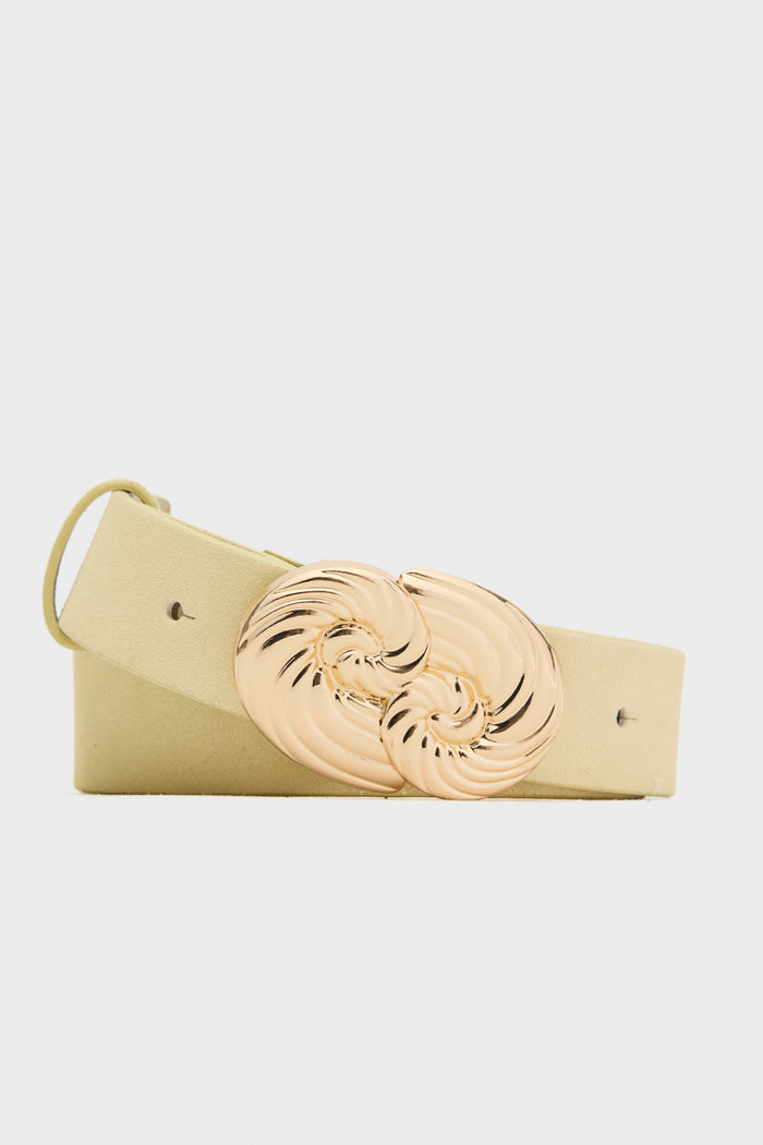 Butter Yellow Nautilus Buckle Belt