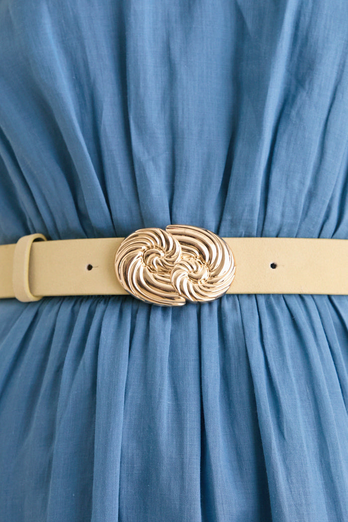 Butter Yellow Nautilus Buckle Belt