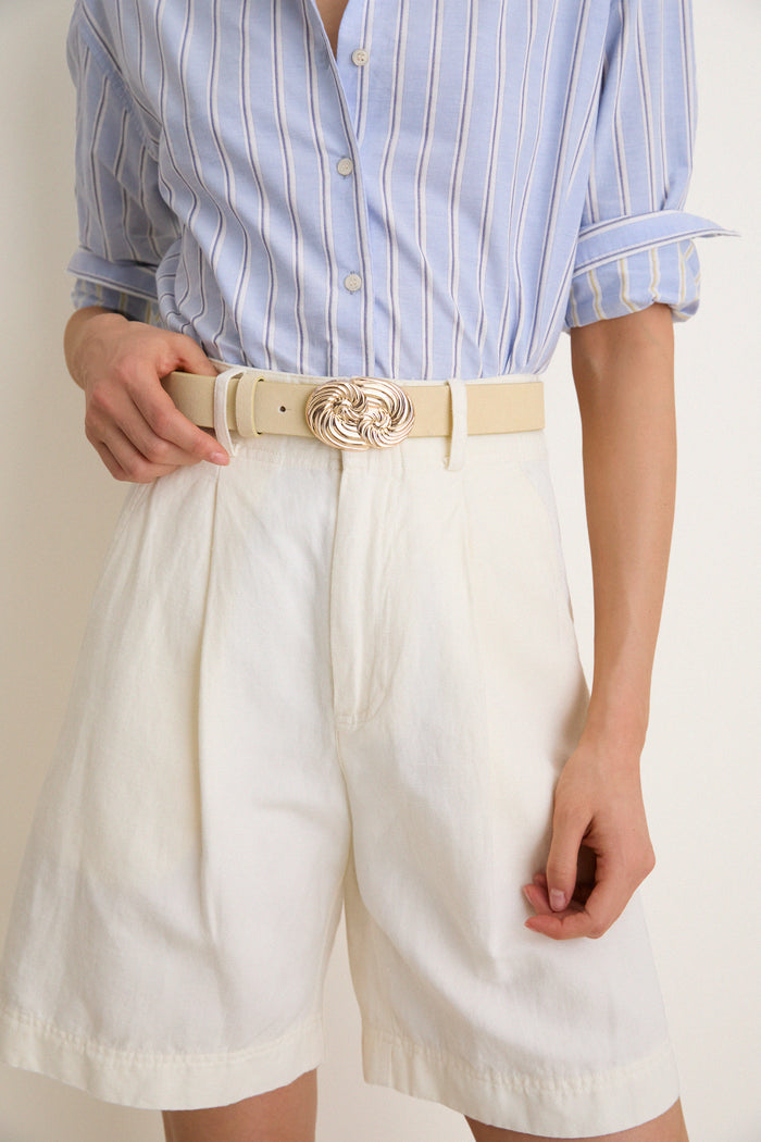 Butter Yellow Nautilus Buckle Belt