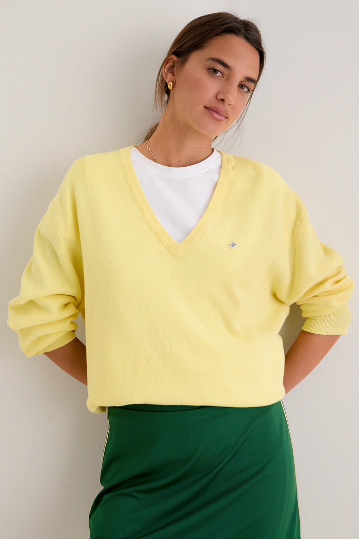 Butter Yellow Wilma V-Neck Sweater