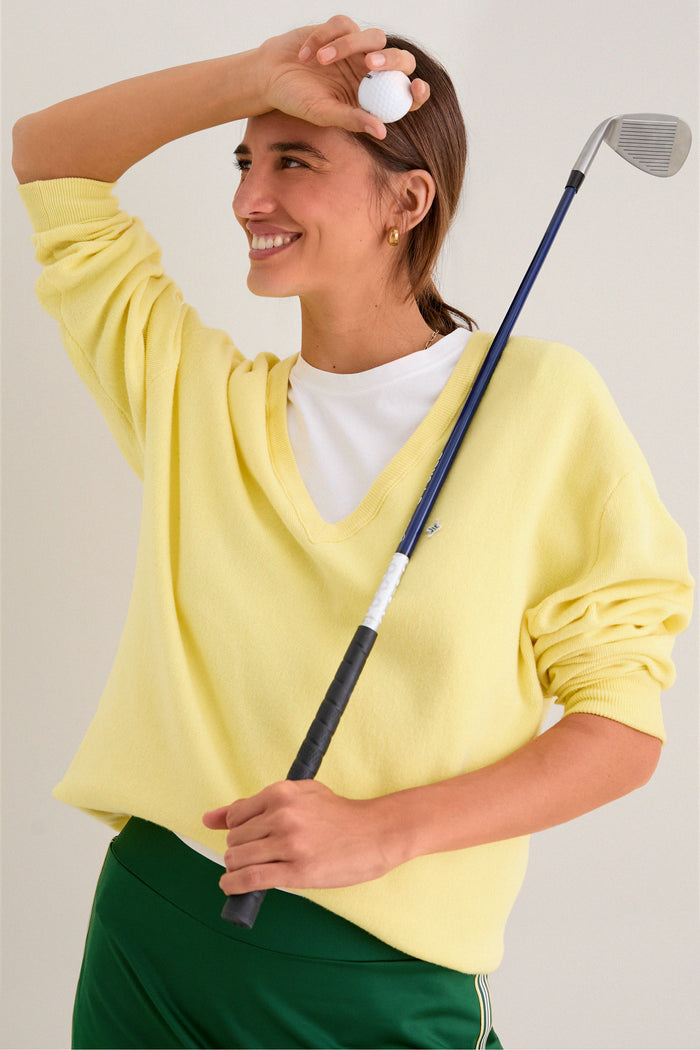 Butter Yellow Wilma V-Neck Sweater