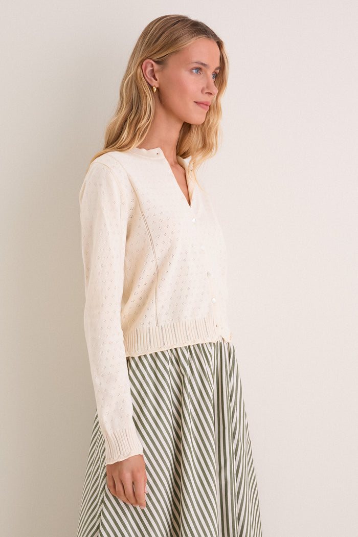 Buttercream Pointelle Ellie Cardigan