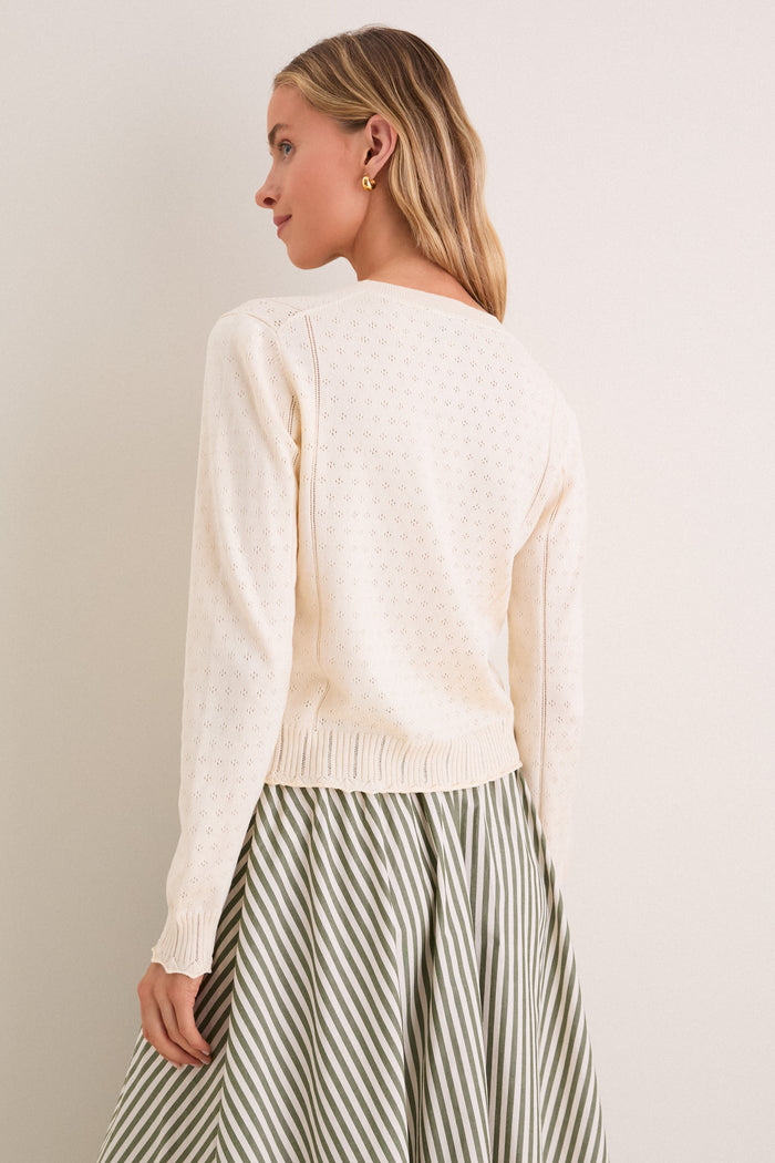 Buttercream Pointelle Ellie Cardigan